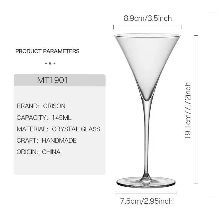 CRISON MT1901 verre cristal de Style japonais Martini tasse à Cocktail fournitures de barman cosmopolitan Manhattan
