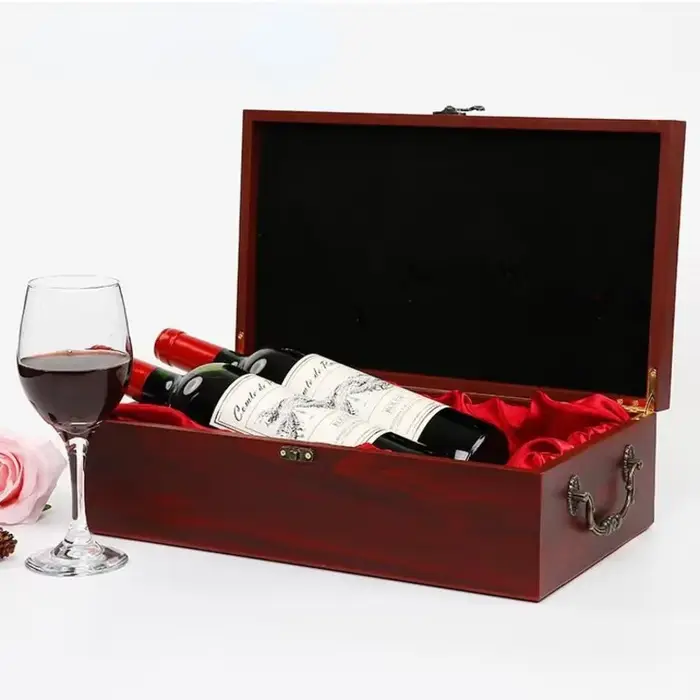 Double boîte à vin en bois