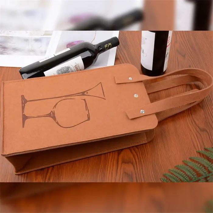 Sac fourre-tout portatif de bouteille de feutre de Double couche de cadeaux de noël créatifs