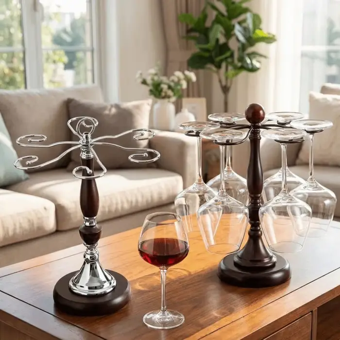 Porte-verres à vin en bois pour 6 bouteilles
