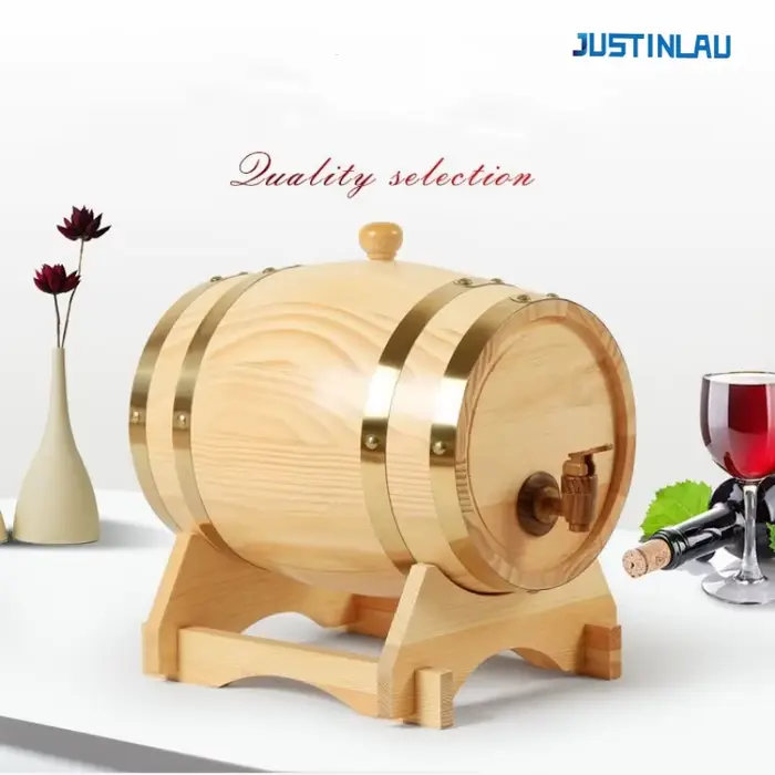 JUSTINLAU Baril à vin en bois 1