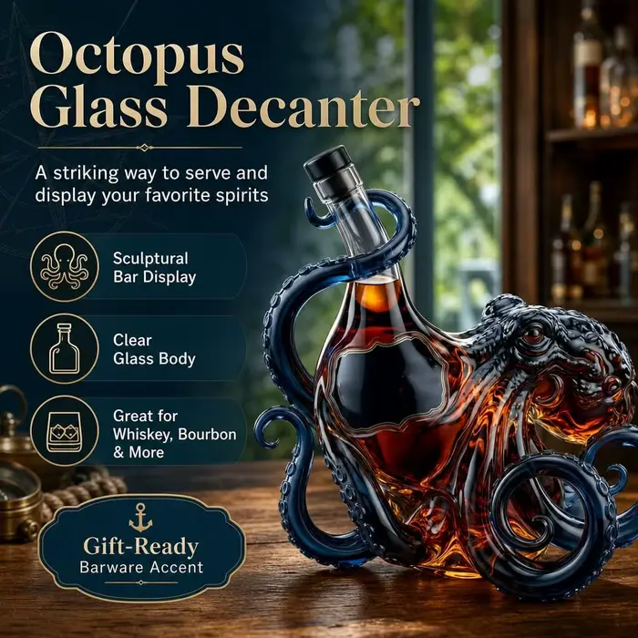 Carafe à vin en forme de pieuvre 3D édition rhum