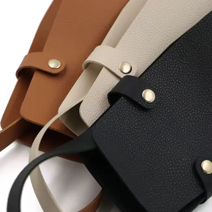 Sac cadeau de vin réutilisable de luxe en cuir PU