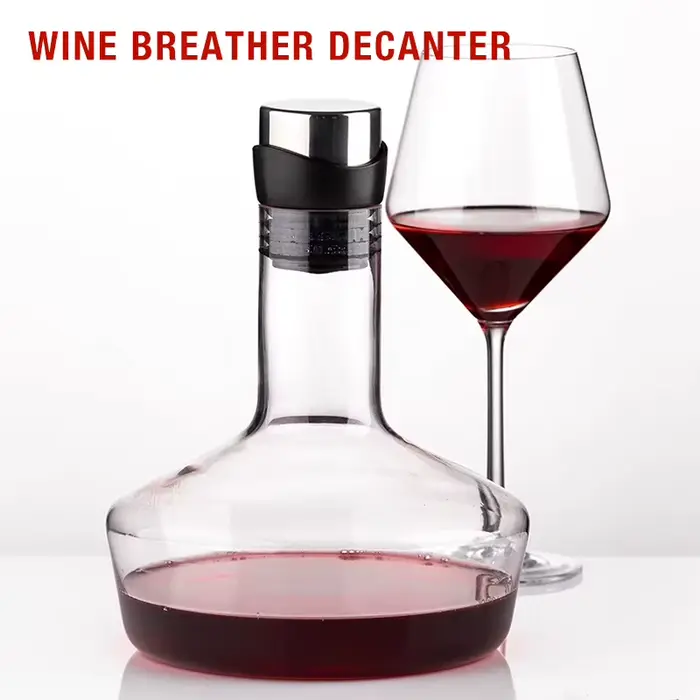 Décanteur à vin en verre cristal transparent sans plomb