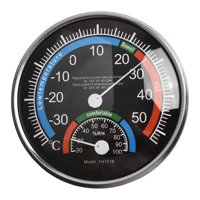 Hygromètre thermomètre analogique pour surveillance climatique intérieure et extérieure avec jauge de température et d'humidité