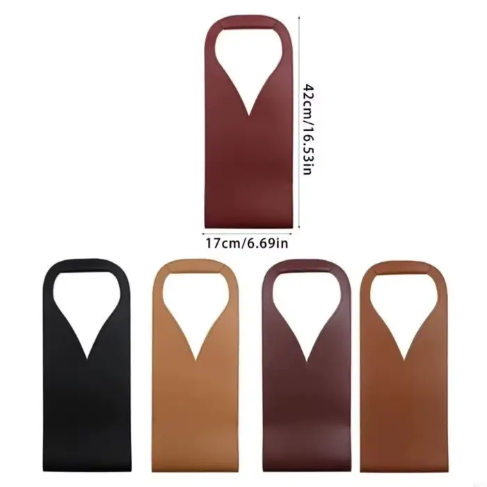 Porte-vin en cuir imperméable avec poignée robuste