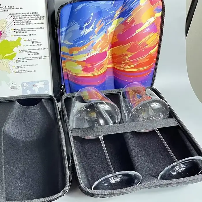 Étui de transport étanche pour double verre à vin