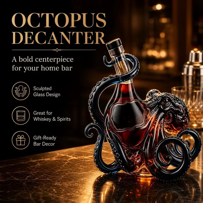 Carafe à vin en forme de pieuvre 3D édition rhum