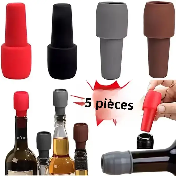 Bouchon de bouteille de vin rouge en silicone souple