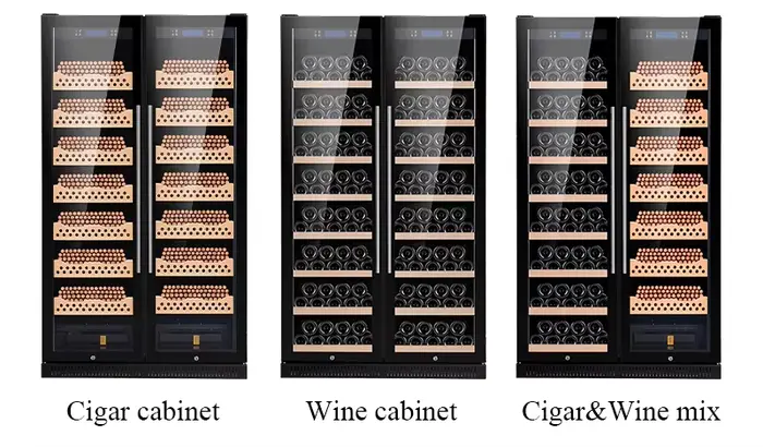 Mini humidificateur à cigares et refroidisseur à vin en acier inoxydable avec refroidissement par compresseur pour usage domestique