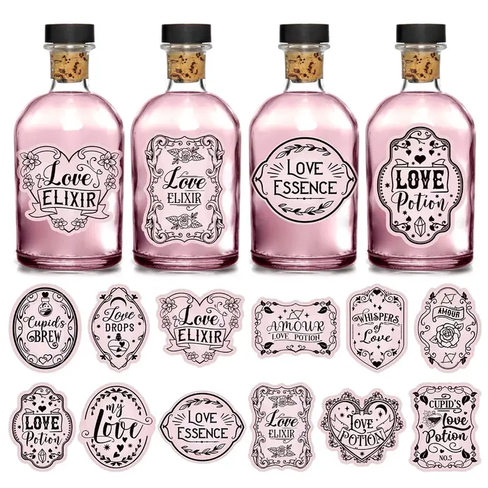 Autocollants de bouteilles sur le thème de la saint-valentin