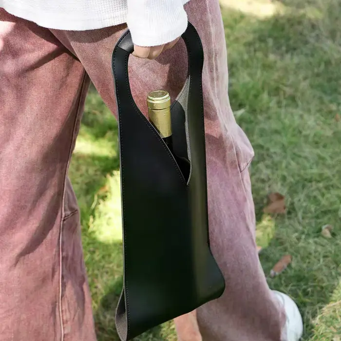 Sac cadeau de vin, porte-fourre-tout de vin en cuir réutilisable