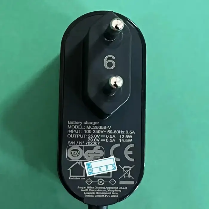Chargeur électrique pour aspirateur sans fil Midea