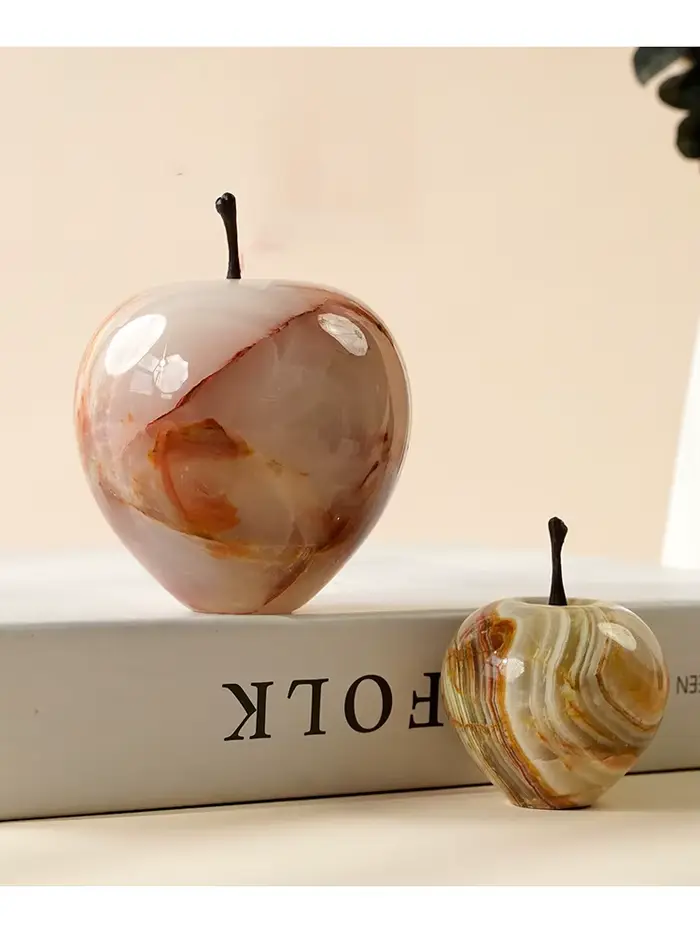 Décorations Artisanales en Cristal de Marbre et Jade Pomme pour Armoire à Vin