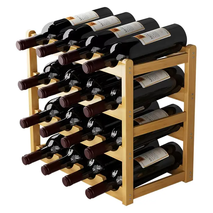 Présentoir à vin rouge en bambou