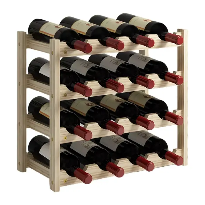 Étagère à bouteilles de vin rouge, présentoir mural en bois, 29EF