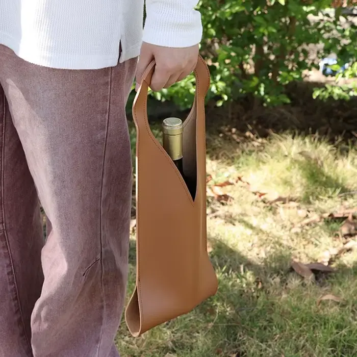 Sac cadeau de vin, porte-fourre-tout de vin en cuir réutilisable