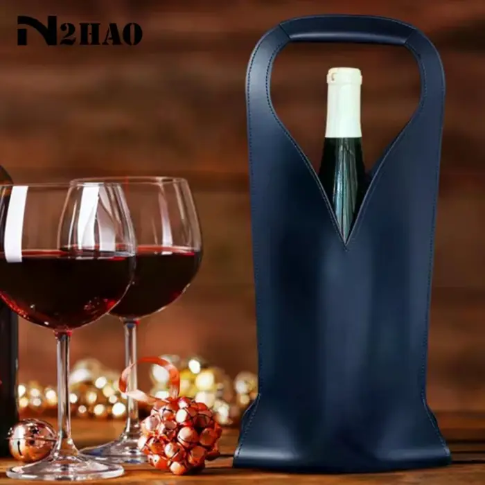 Sac cadeau de vin, porte-fourre-tout de vin en cuir réutilisable