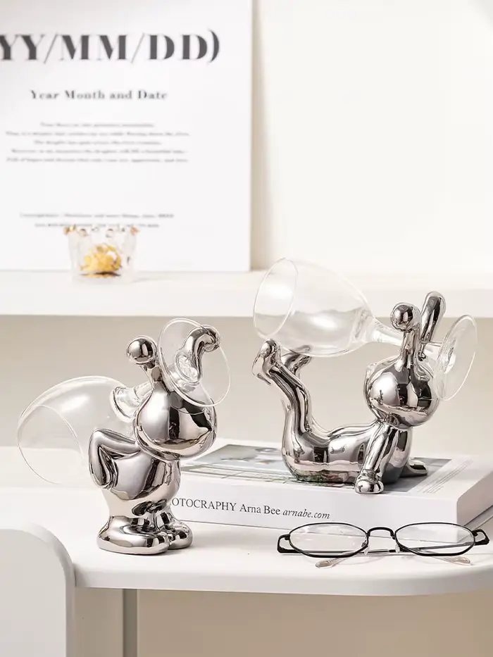 Créatif lapin casier à verres à vin salon armoire à vin support à gobelets affichage inversé lumière luxe