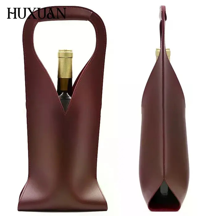 Sac cadeau de vin, porte-fourre-tout de vin en cuir réutilisable