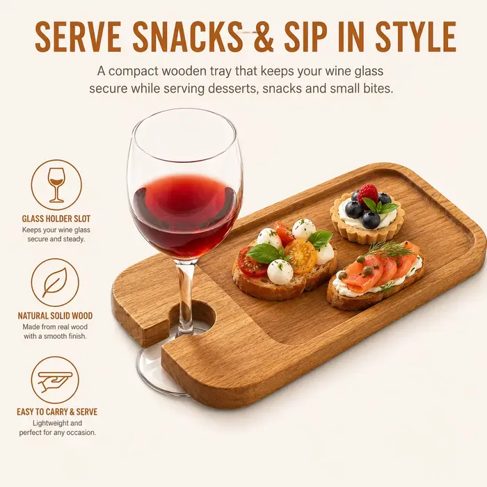 Plateaux de service en bois pour apéritifs