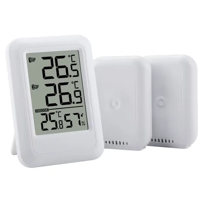 Marque sans fil numérique hygromètre thermomètre cave à vin cuisine jardin moniteur de température 2 capteurs extérieurs enregistrement-40 ° C~60 ° C