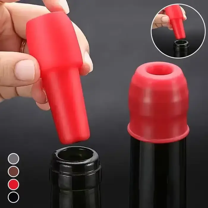 Bouchon de bouteille de vin rouge en silicone souple