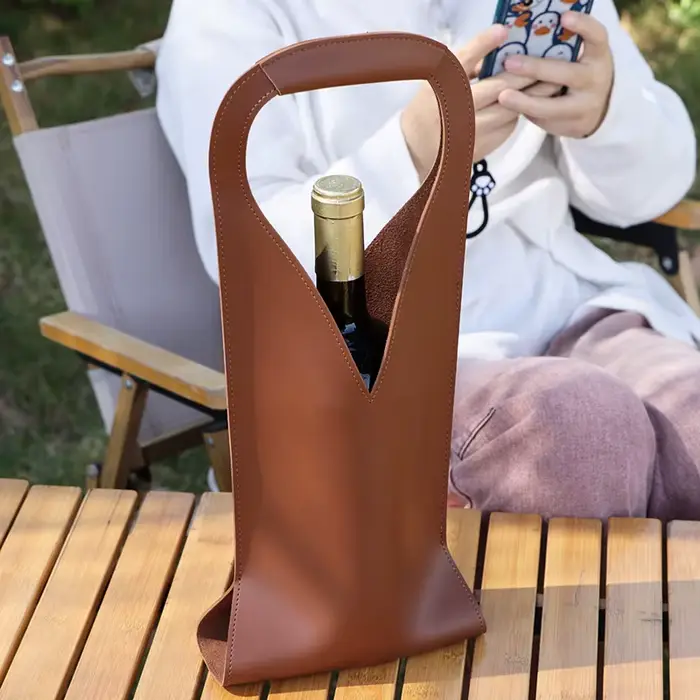 Sac cadeau à vin, fourre-tout à vin en cuir réutilisable