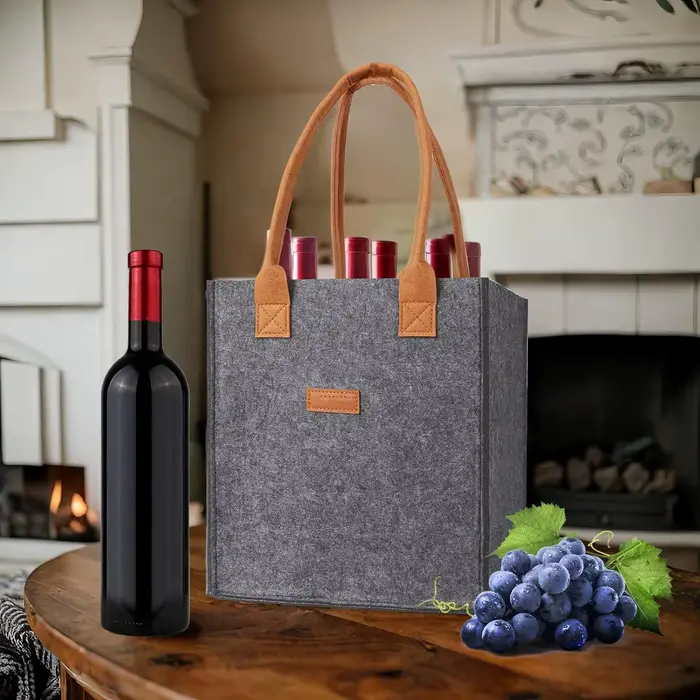 Sac de transport pour 6 bouteilles de vin avec séparateur