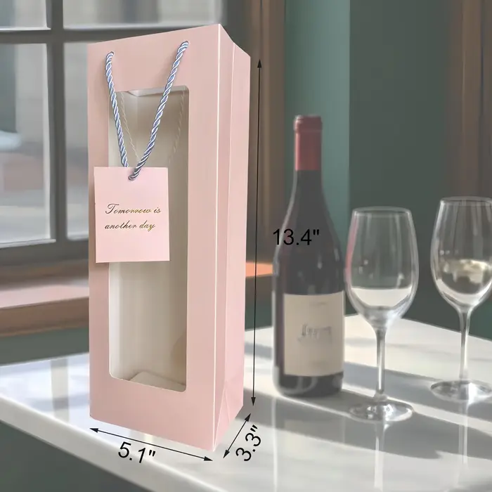 2/6/10 pièces sac cadeau de vin avec poignée