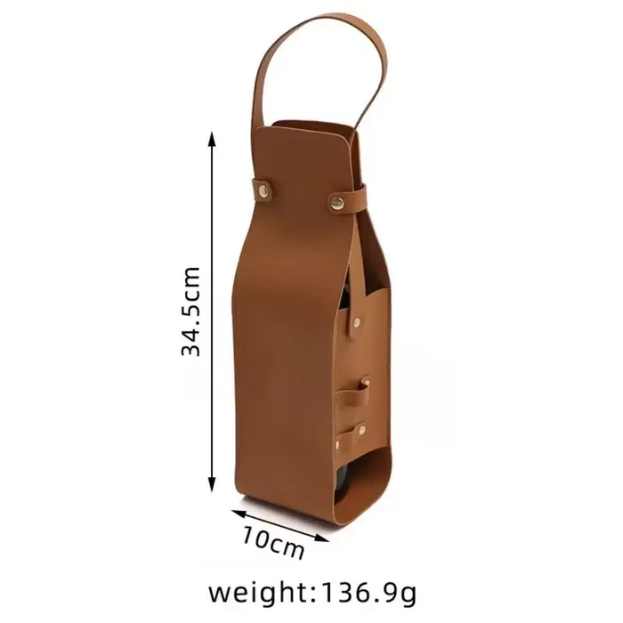 Sac cadeau de vin réutilisable de luxe en cuir PU