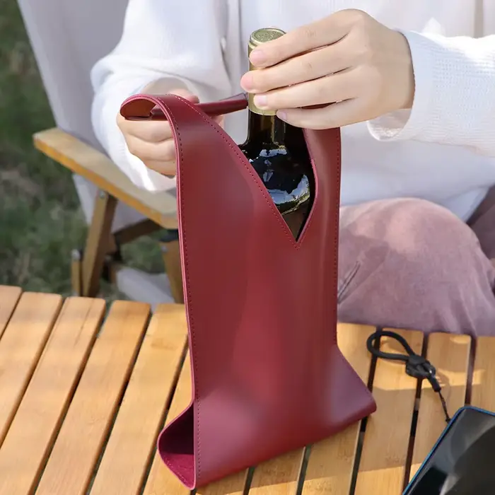 Sac cadeau à vin, fourre-tout à vin en cuir réutilisable