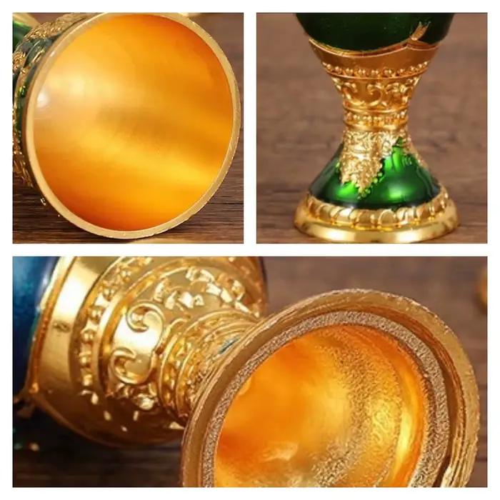 Verre à vin européen, tasse blanche portable vintage en alliage