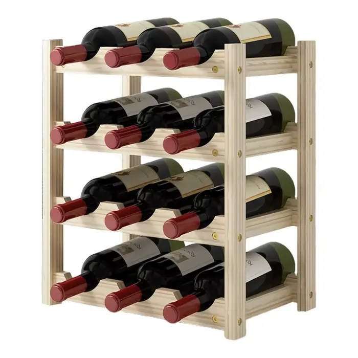 Étagère à bouteilles de vin rouge, présentoir mural en bois, 29EF