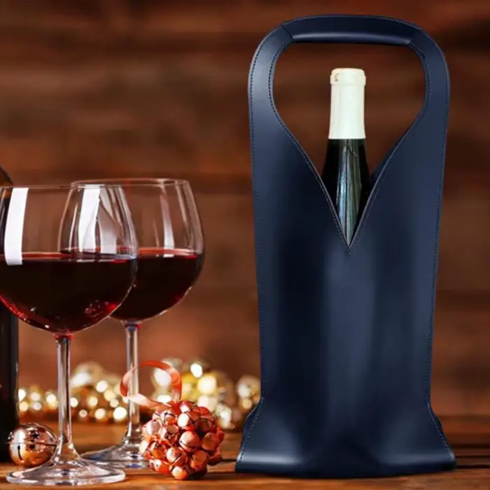 Sac cadeau de vin, porte-fourre-tout de vin en cuir réutilisable