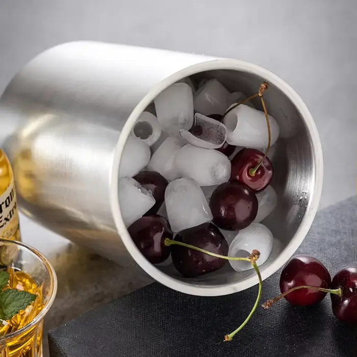 Seau à Glace en Acier Inoxydable à Double Paroi