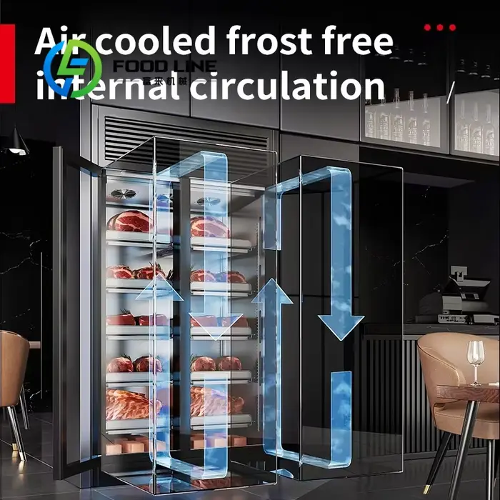 Armoire de maturation verticale à étagères réglables et circulation d'air uniforme