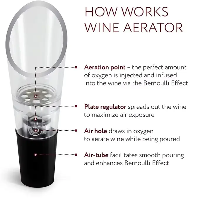 Aérateur de vin verseur décanteur bouteilles d'alcool bouchon bec