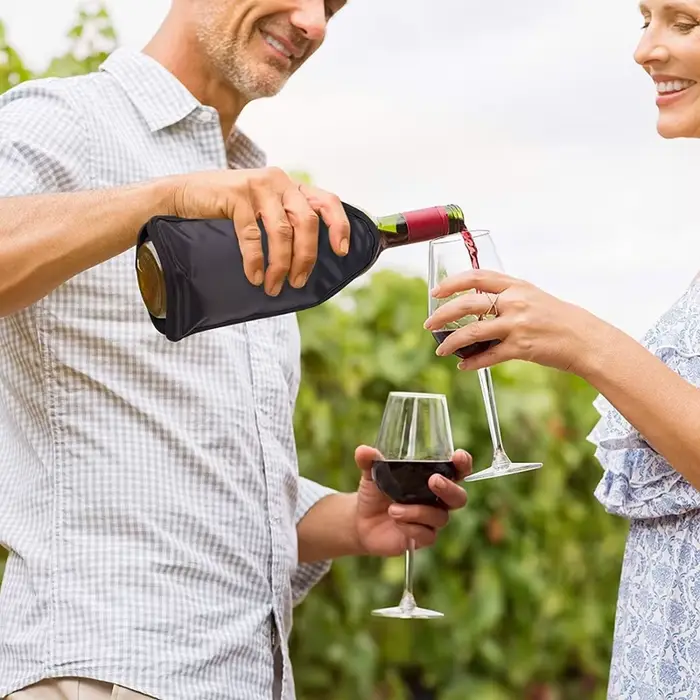 Manchon de sac de glace rafraîchissant pour vin rouge – Refroidisseur de boissons doux pour pique-niques