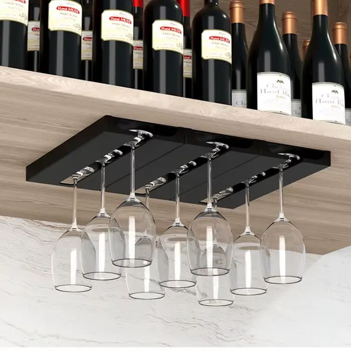 Support à verres à vin suspendu créatif sans perçage pour placard
