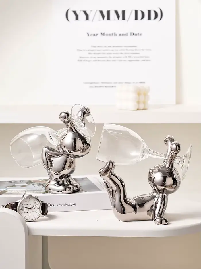 Créatif lapin casier à verres à vin salon armoire à vin support à gobelets affichage inversé lumière luxe