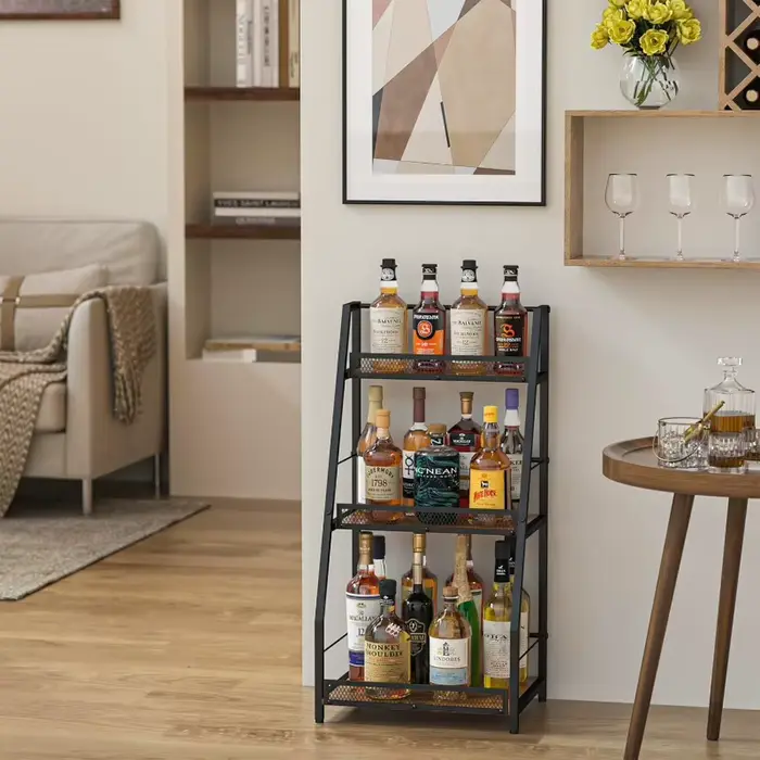 Casier à vin en bois, étagère de rangement multicouche sur pied