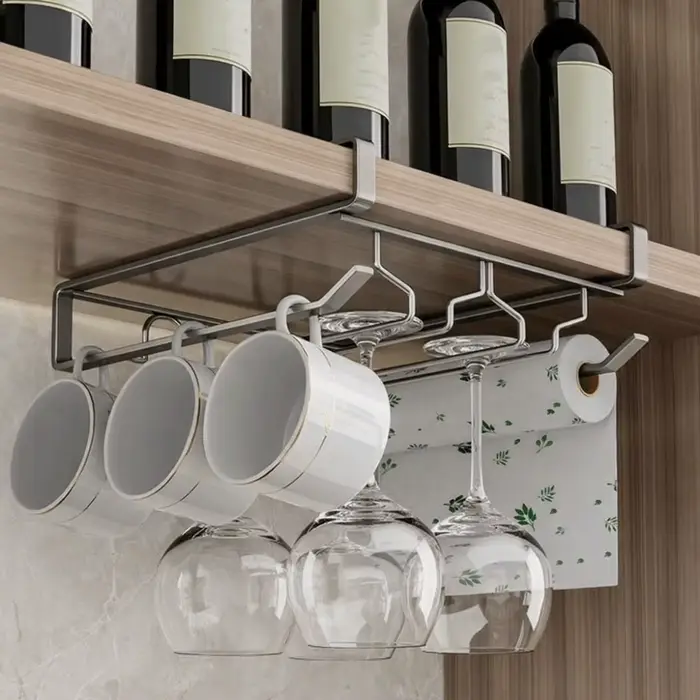 Support à verres à vin inversés en acier au carbone