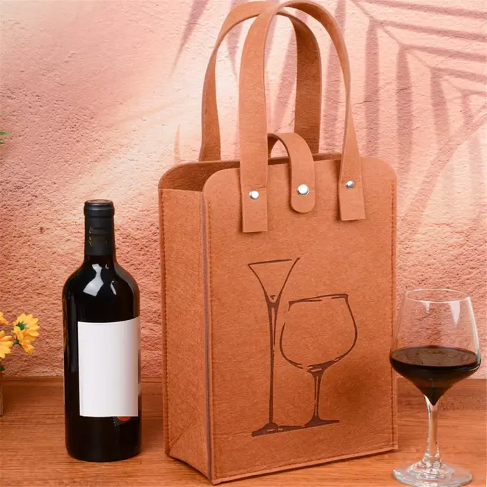 Sac fourre-tout portatif de bouteille de feutre de Double couche de cadeaux de noël créatifs