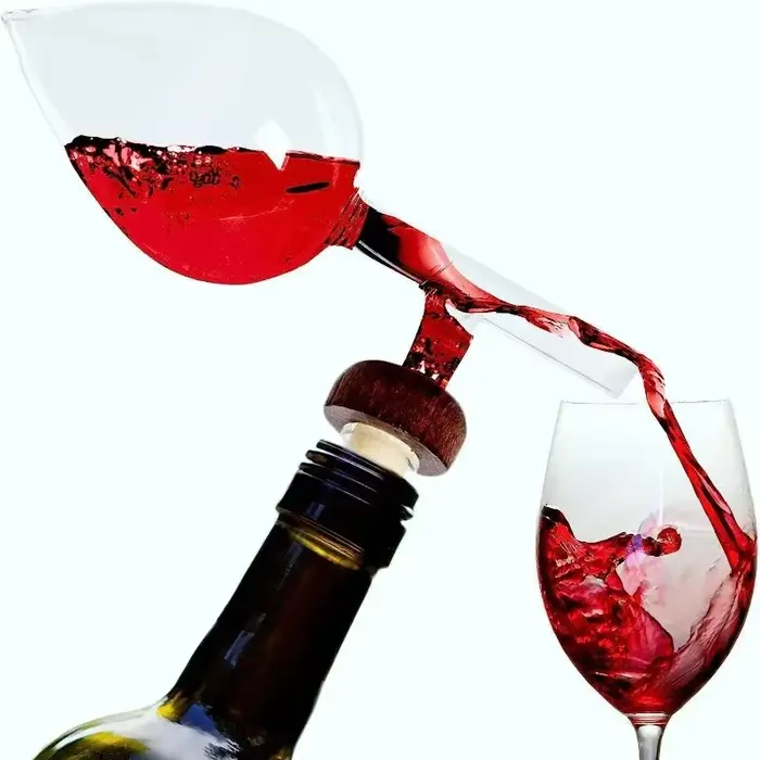 Aérateur de vin rouge Transparent rond/en forme de pêche
