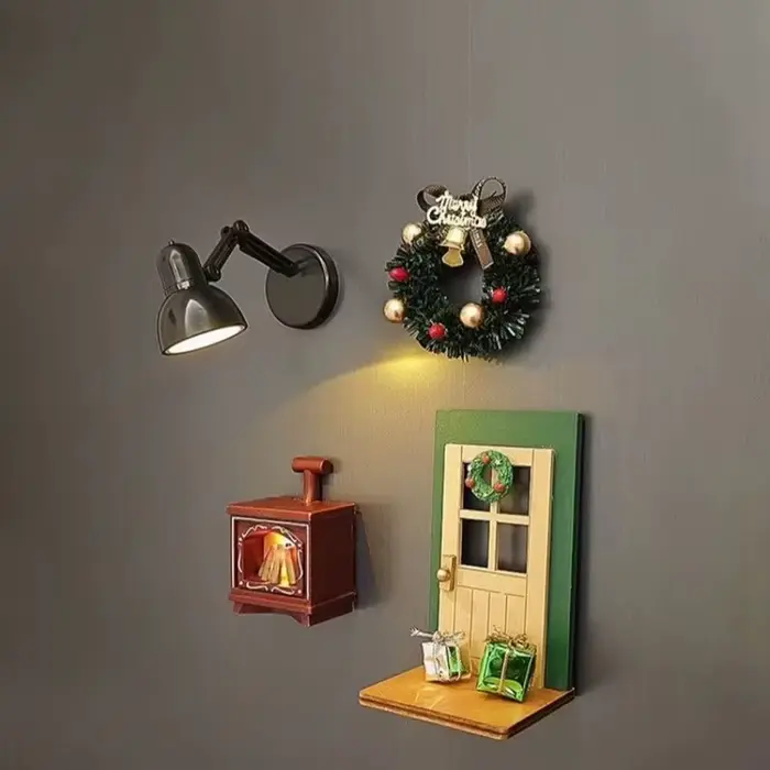 Mini réfrigérateur cheminée pour chat avec veilleuse LED créative pour la décoration de la maison