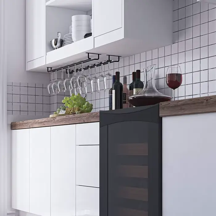 Meubles utiles casier à vin en fer support de verre barre suspendue cintre étagère