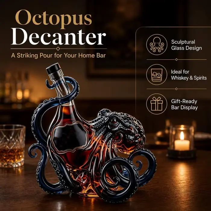 Carafe à vin en forme de pieuvre 3D édition rhum