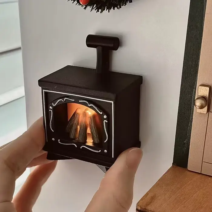 Mini réfrigérateur cheminée pour chat avec veilleuse LED créative pour la décoration de la maison