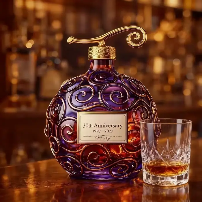 Carafe à whisky en verre à motif tourbillon violet